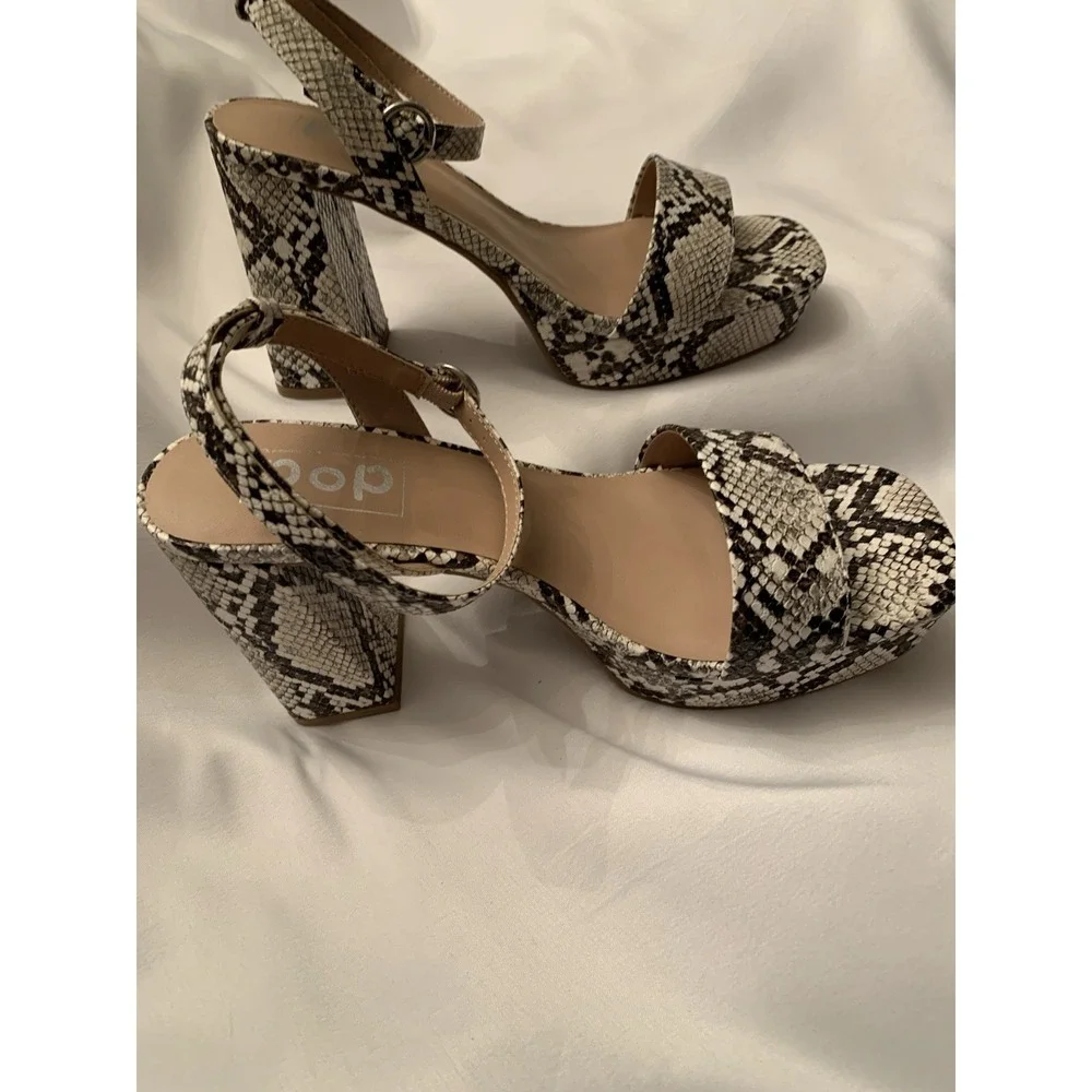 Pop Casen Snakeskin Strappy Heels Size 8 M Women club brand new with tags no box